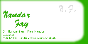 nandor fay business card